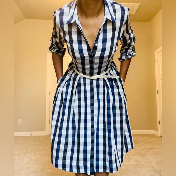 Tommy Hilfiger Blue White Gingham Dress - Picture 4 of 13